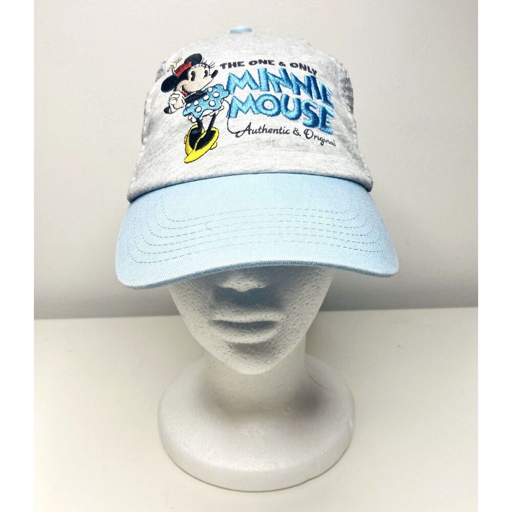 Disney Parks Blue Minnie Mouse Adjustable Cap Embroidered Everyday Whimsical Hat